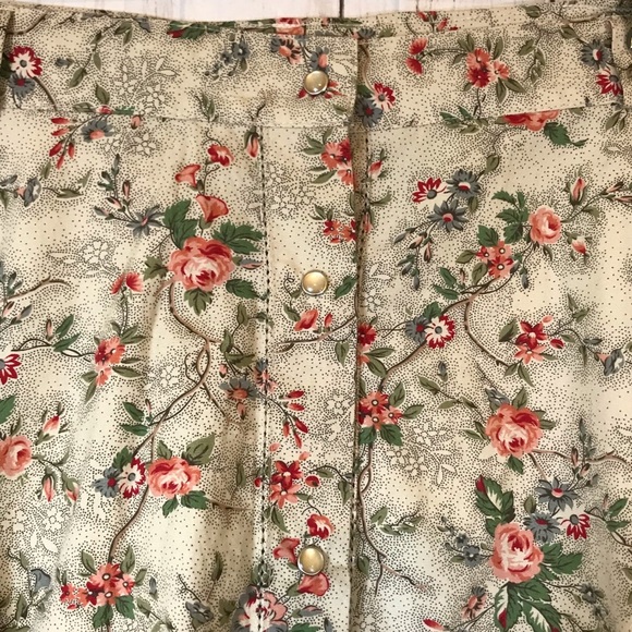 RALPH LAUREN Prairie Peasant Skirt / Pearl Snap Buttons + Pretty Calico Print - Picture 3 of 12